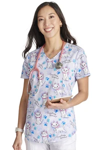 Aristocats Cherokee Scrubs Tooniforms Disney V Neck Top TF737 ACAW - Picture 1 of 6