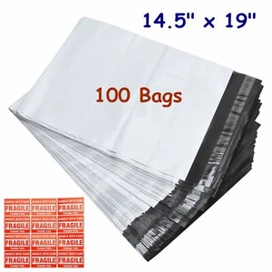 100Pcs 14.5x19 Poly Mailers Shipping Envelopes Self Sealing Plastic Mailing Bag - Picture 1 of 5