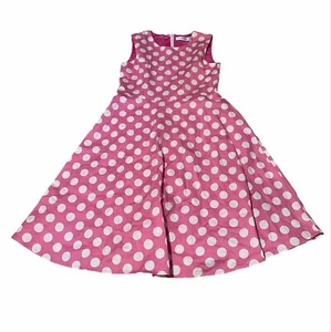 Vintage 50’s Polka Dot Dress Girls Pink Size M - Picture 1 of 2