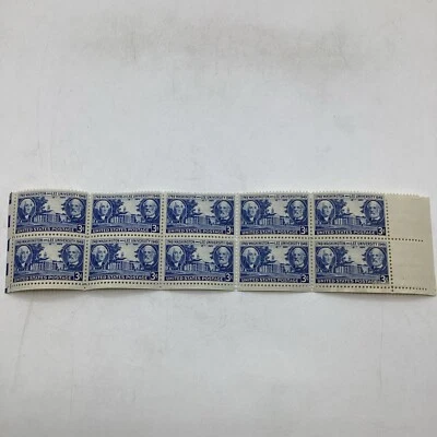 1949 US Stamps 3¢ Washington & Lee University Bicentennial 10 Stamp Plate Block - Image 1 of 4