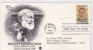 TurtlesTradingPost - Ernest Hemingway, autore 1989 #2418 FDC - varietà Artcraft - Foto 1 di 1