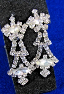 Vintage Art Deco Stil Krappen Set Klar Strass Chandelier Clip Ohrringe - Bild 1 von 6