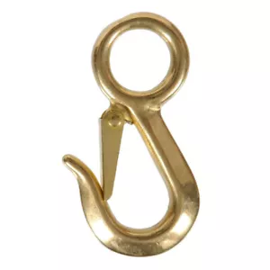 CrownBolt 64114 Fixed Snap Hook, 4in, Solid Brass, 3/4in Eye, 140lbs Capacity - Picture 1 of 5