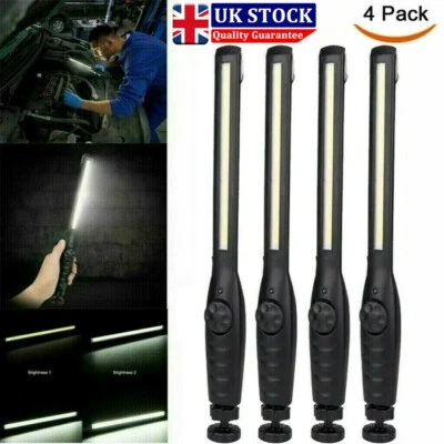 4X COB LED Flashlight Torch Work Light Inspect Magnetic Lamp USB Rechargeable UK - Image 1 of 4