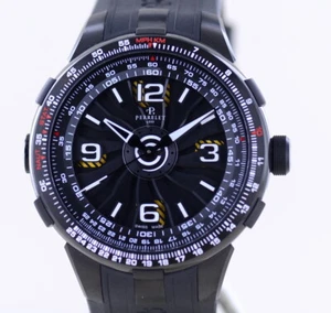 Perrelet Uhr Turbine Pilot black PVD Kautschuk 48mm Automatic rar B+P - Bild 1 von 12