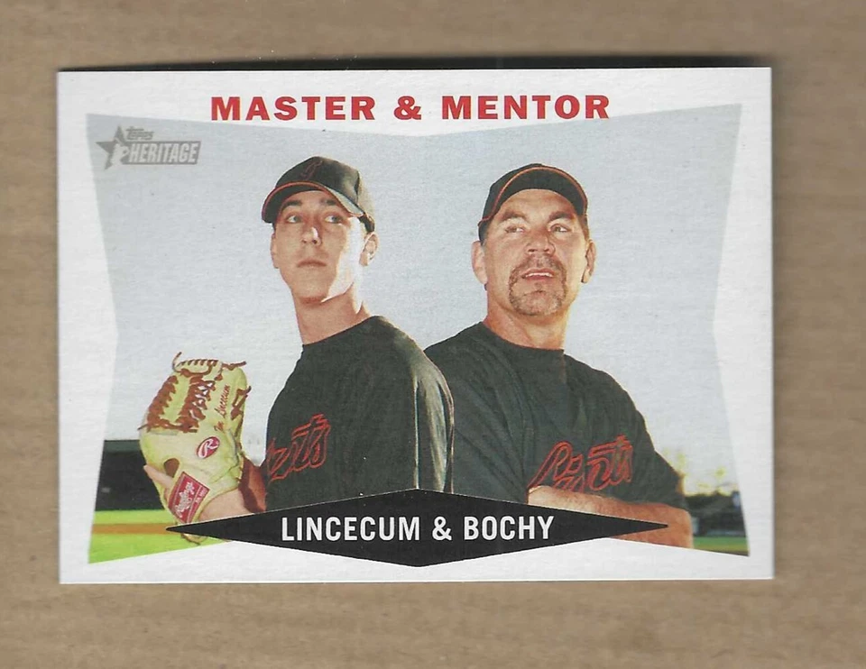 LINCECUM / BOCHY 2009 TOPPS HERITAGE ##7 (MASTER & MENTOR) SAN FRANCISCO GIANTS - Image 1 of 1