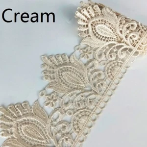 1 Yard DIY Embroidery Lace Trim Cutwork Flower Applique Wedding Edging Sew Decor - Picture 1 of 19