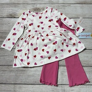 Toddler Girl Heart Outfit Sz 18 Months. NWT! Long Sleeve Dress &Flare Leggings - Picture 1 of 10