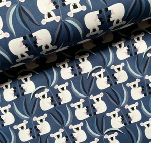 Stoff Meterware Baumwollstoff  Patchwork Australien Tiere Koala auf Blau - Bild 1 von 3