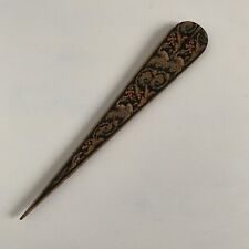 Antique Sorrento Ware Letter Opener - 19th Century micro mosaic wood marquetry