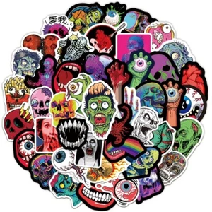 Pegatinas de terror de miedo diseños aleatorios etiquetas álbum de recortes impermeables - Imagen 1 de 1