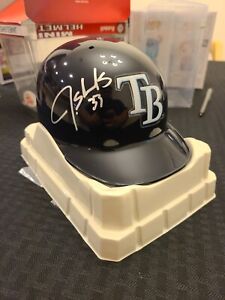 Big Game James Shields Signed Tampa Bay Rays Mini Baseball Helmet