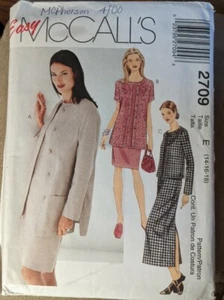 Chaqueta y vestido McCall's 2709 Miss/Miss patrón de costura talla E 14-16-18 - Imagen 1 de 4