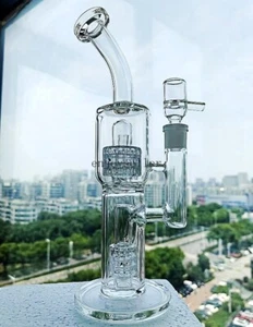 BONG vaso matriz gruesa de 10" tubo de agua de vidrio plataforma hélice cachimba cuenco galss de 14 mm - Imagen 1 de 6