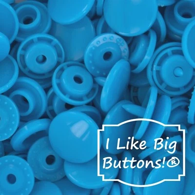 KAM Plastic Snaps: G74 F Aqua Blue-Size 20/T5-No Sew Snap Buttons Sewing Crafts - Image 1 of 4