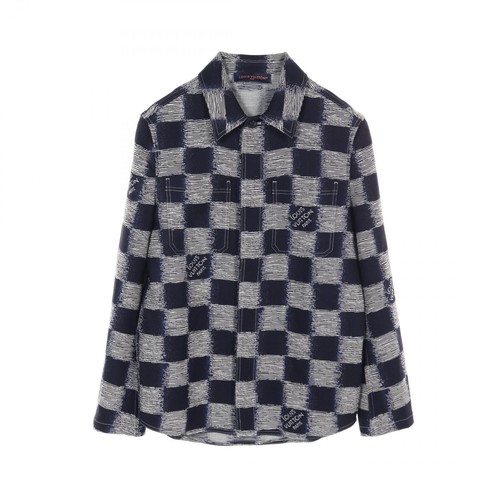 LOUIS VUITTON（LV） LOUIS VUITTON Damier camicia giacca RM241M FVD HQS04W lana grigio navy usat u