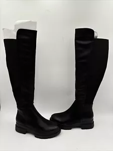 Naturalizer Soul OLGA Black Synthetic Round Toe Side Zip Lug Sole Tall Boots, 6M - Picture 1 of 8