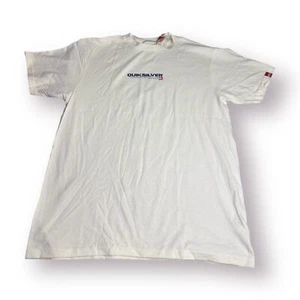 Quiksilver Graphic T-Shirt Size Large White Shirt Retro 100% Cotton Surfer Y2K - Picture 1 of 6
