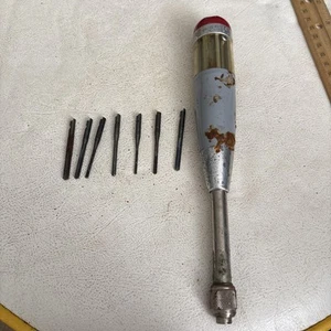 Vintage Craftsman Push Drill With 7 Bits And Self Storage - Picture 1 of 18