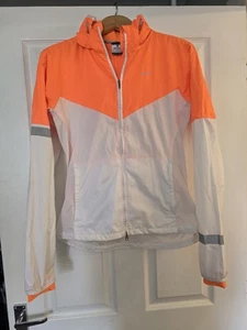 Nike Dri Fit Running Jacket Size Small Orange And White Reflective Rave - Picture 1 of 10