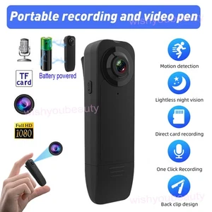 Body Clip Camera 1080P Pocket Video Audio Portable Police Recorder Night Vision - Picture 1 of 14