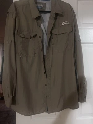 Magellan Sportswear Mens 2XL Long Sleeve Button Up Shirt Tan Fish Hiking Camping - Image 1 of 4