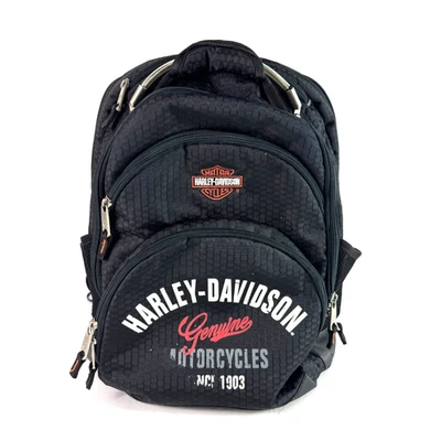 Harley Davidson Genuine Motorcycles Backpack WS191 Bar Shield Embroidered Black - Image 1 of 4