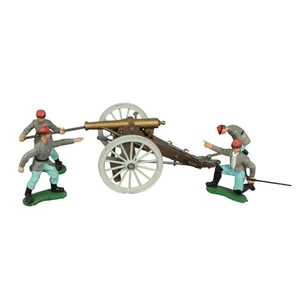 Britains Civil War Deetail Confederate 12lb Napoleon cannon with Crew # 4435 - Picture 1 of 12