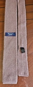Designer bronze brown Private Club mens knitted tie 100% Cotton - Picture 1 of 4