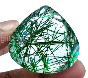 Green Rutilated Quartz Certified 169.40 Ct Pear Transparent Loose Gemstone DS25 - Picture 1 of 7