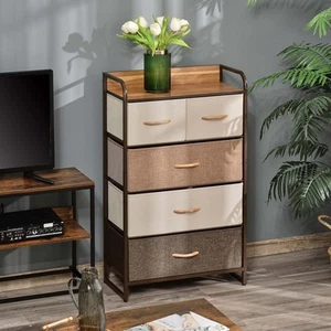 5-Drawer Fabric Dresser Tower with Steel Frame for Hallway - Picture 1 of 11