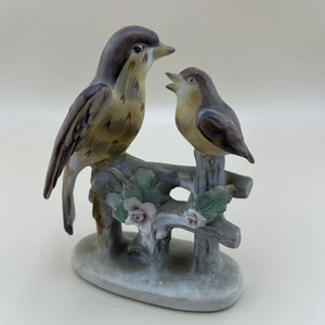Vintage Hand Painted Thrush & Chick From Japan - Picture 1 of 6