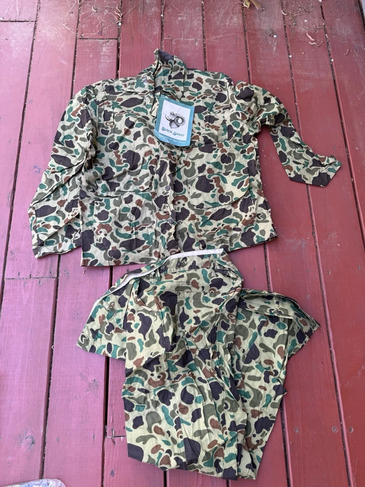 New NOS Vintage Black Sheep Duck Camo Field Shirt & Pants Men's Size XL - Image 1 of 4