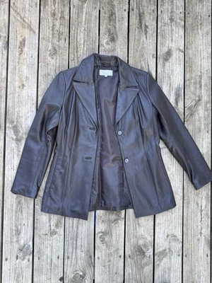 Pelle Studio Dark Brown 100% Genuine Leather Jacket Fitted - Women’s Size M - Image 1 of 4
