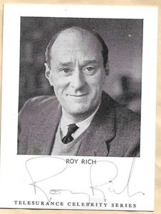 Roy Rich. Broadcaster And Film Director. Signed Photo Card - Picture 1 of 3
