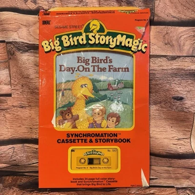 Vintage Big Bird StoryMagic Synchromation Cassette Storybook Day On Farm IDEAL - Image 1 of 4