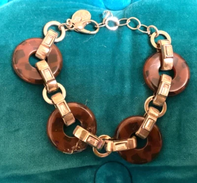 Brazalete de cristal concha de tortuga firmado por el mercado negro de la Casa Blanca de colección Foto 1 de 4