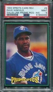 PSA 9 MINT 1993 SPORTS CARD REVIEW PRIME PICS VALUE DAVE WINFIELD #9 YANKS B201 - Picture 1 of 1