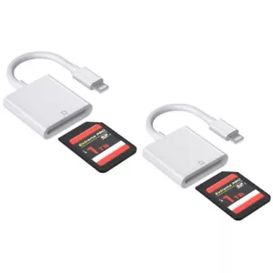 2PACK For iPhone SD Card Adapter Camera Reader for iPad iPhone - Picture 1 of 7