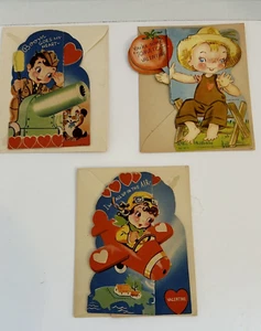 Drei Vintage NOS World War 11 Valentinskarten WWII Ära & Umschläge # 6232 - Bild 1 von 17