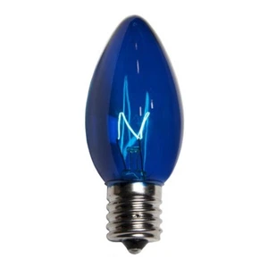 25 C9 Blue Transparent Replacement Christmas Light Bulbs Holiday Wedding - Picture 1 of 1