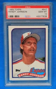 1989 TOPPS # 647 Randy Johnson RC PSA 10 GEM MT # 43077638  MONTREAL EXPOS !!! - Picture 1 of 2