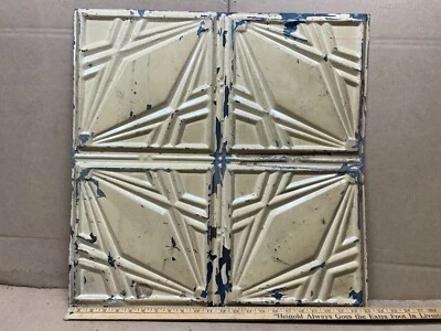 1pc 23" x 23" Full Piece Antique Ceiling Tin Vintage Reclaimed Salvage Art Craft - Image 1 of 4