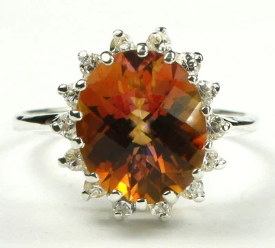 Twilight Fire Topaz, 925 Sterling Silver Ladies Ring, SR283-Handmade - Image 1 of 4