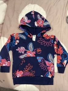 Bonds Originals Girls Floral Hooded Jumper With Front Pocket Size 4 - Picture 1 of 6
