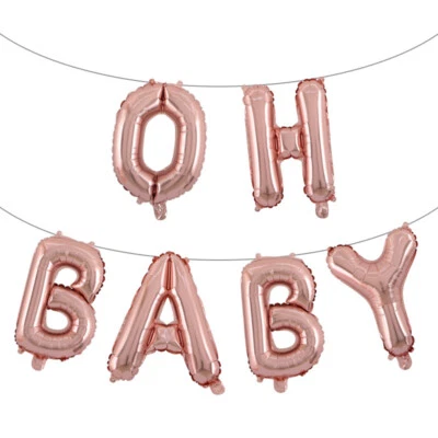 40cm OH BABY rose gold foil balloon Baby Shower Decoration hanging decoration - image 1 of 3