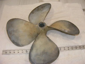 19" x19 LH x1 1/2" shaft taped to 1 1/4" Brass 4 Blade Boat Propeller in NJ - Picture 1 of 6