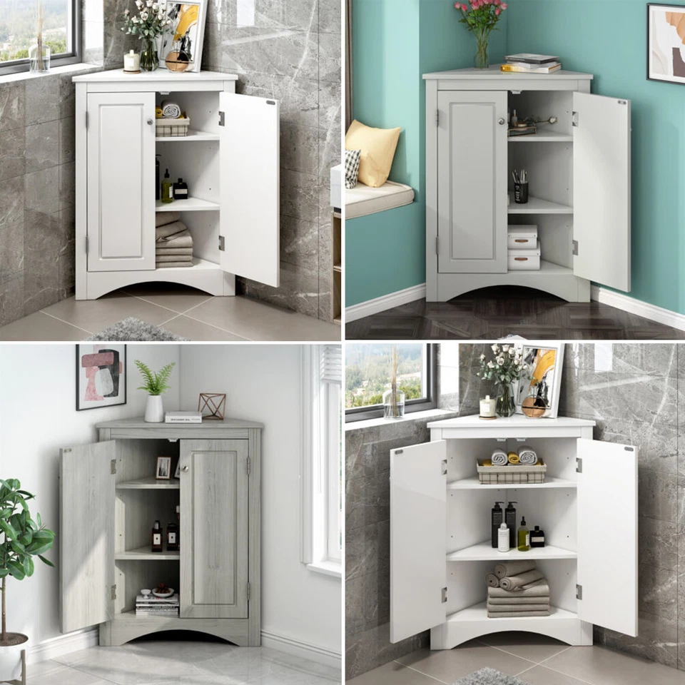 Bathroom Storage Cabinet Floor Cabinet Freestanding with Adjustable Shelves - Image 1 of 4
