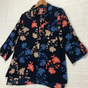Chico para mujer talla 1 (S) azul oscuro estampado floral con botones - Imagen 1 de 7