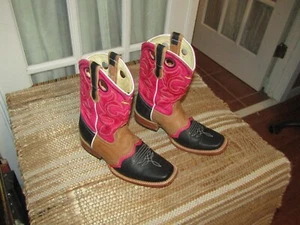 Innovation Youth size US 4 Mex 23 Multicolor Leather Square Toe Western Boots - Picture 1 of 12